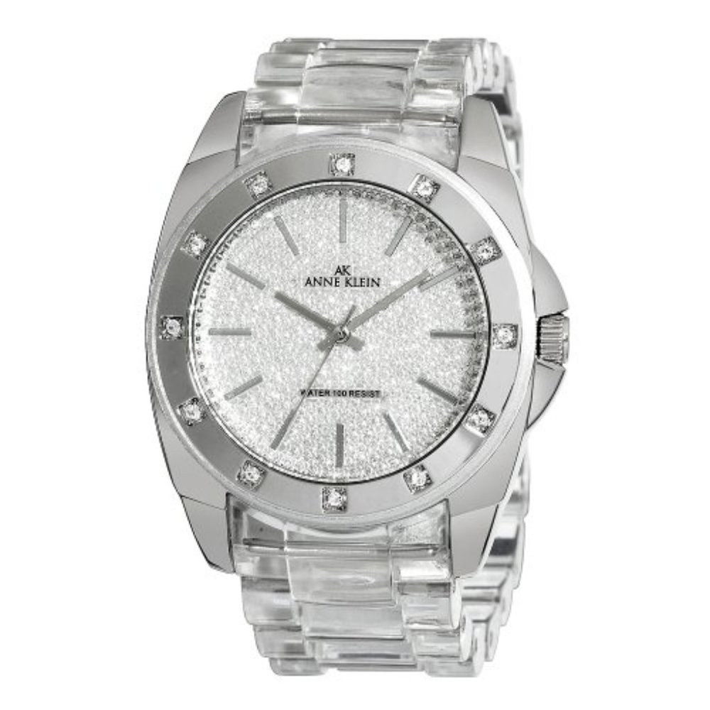 *SOLD* Anne Klein Transparent Silver Face Clear Plastic Link Watch 10/9179PVCL